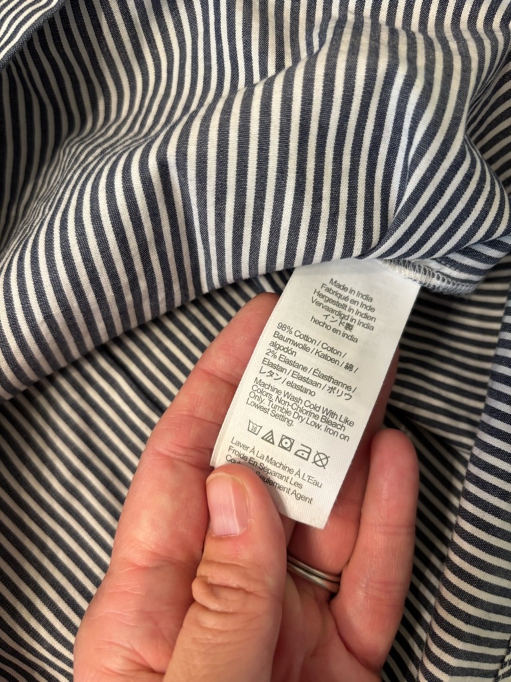 J.Crew Women’s Small Blue White Striped Puff Sleeve Button Down Shirt Stretch - Picture 6 of 10